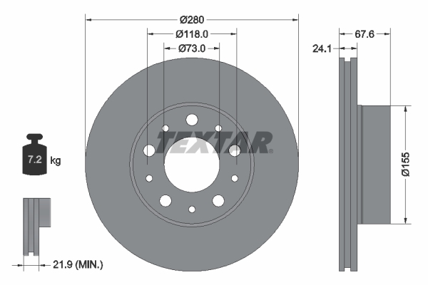 Disc frana OPEL MOVANO C caroserie (U9) 2.2 BlueHDi 180 diesel 180 cai TEXTAR 92275105