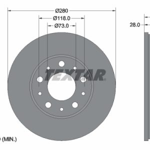 Disc frana OPEL MOVANO C platou / sasiu (U9) 2.2 D diesel 165 cai TEXTAR 92286103