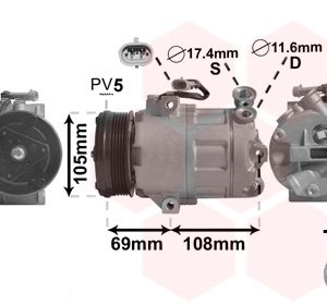 Compresor climatizare OPEL COMBO Autoutilitara/limuzina spatioasa 1.6 benzina 87 cai VAN WEZEL 3700K316