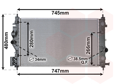 Radiator racire motor OPEL CASCADA (W13) 1.6 SIDI (67) benzina 170 cai VAN WEZEL 37012708