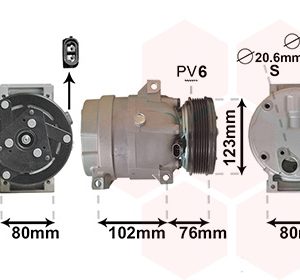 Compresor climatizare OPEL VIVARO A platou / sasiu (X83) 2.0 16V benzina 120 cai VAN WEZEL 4300K069
