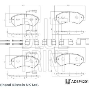 Placute frana OPEL MOVANO C platou / sasiu (U9) 2.2 D diesel 120 cai BLUE PRINT ADBP420107