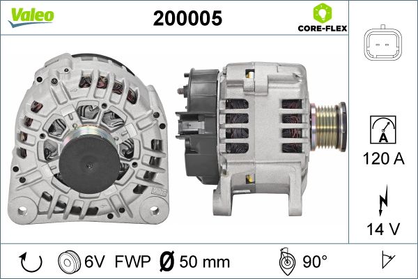 Alternator OPEL VIVARO A caroserie (X83) 2.0 16V (F7) benzina 120 cai VALEO 200005