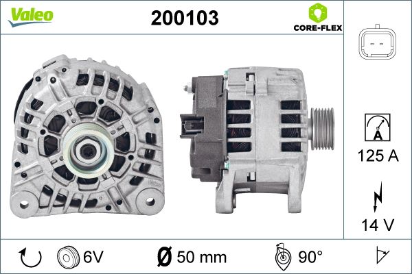 Alternator OPEL VIVARO A bus (X83) 2.5 DTI (F7, J7, A07) diesel 135 cai VALEO 200103