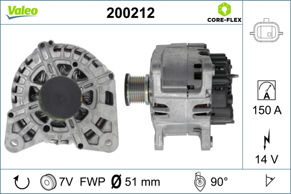 Alternator OPEL MOVANO B platou / sasiu (X62) 2.3 CDTI FWD (EV, HV, UV) diesel 125 cai VALEO 200212