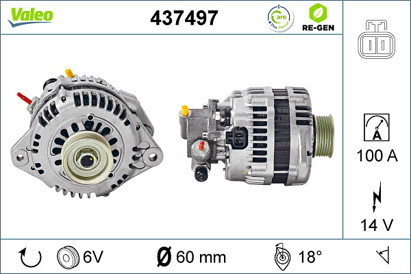 Alternator OPEL COMBO Tour 1.7 DTI 16V diesel 75 cai VALEO 437497
