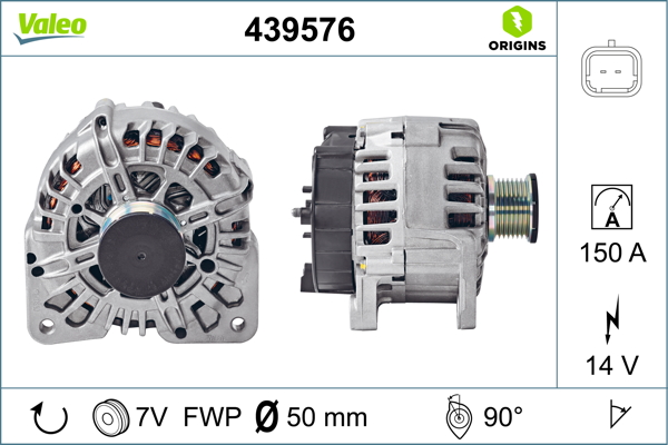 Alternator OPEL MOVANO B platou / sasiu (X62) 2.3 CDTI FWD (EV, HV, UV) diesel 146 cai VALEO 439576