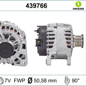 Alternator OPEL MOVANO B platou / sasiu (X62) 2.3 CDTI RWD (EV, HV, UV) diesel 146 cai VALEO 439766
