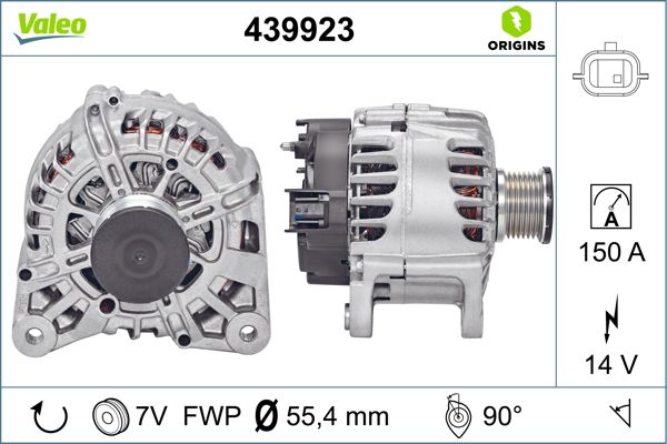 Alternator OPEL VIVARO B caroserie (X82) 1.6 CDTI (05) diesel 90 cai VALEO 439923