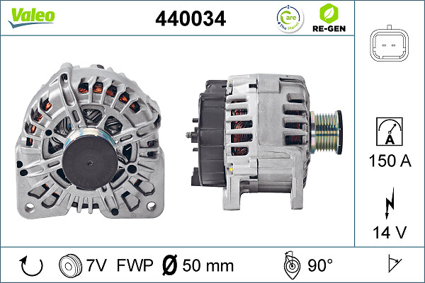 Alternator OPEL VIVARO A bus (X83) 2.0 CDTI (F7, J7, A07) diesel 90 cai VALEO 440034