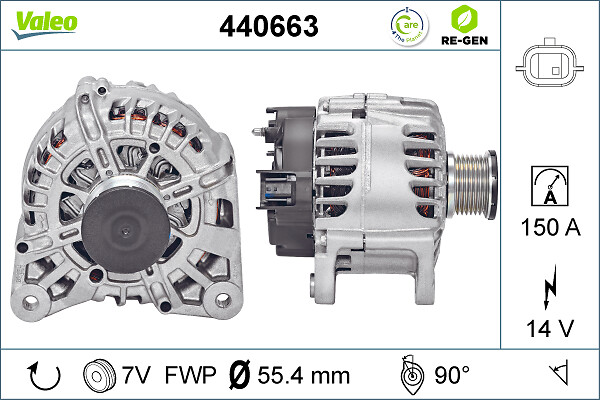 Alternator OPEL VIVARO B caroserie (X82) 1.6 CDTI (05) diesel 140 cai VALEO 440663