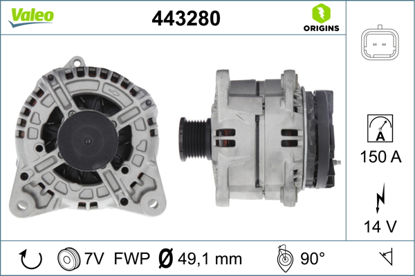 Alternator OPEL MOVANO A caroserie (X70) 2.5 DTi (FD) diesel 99 cai VALEO 443280