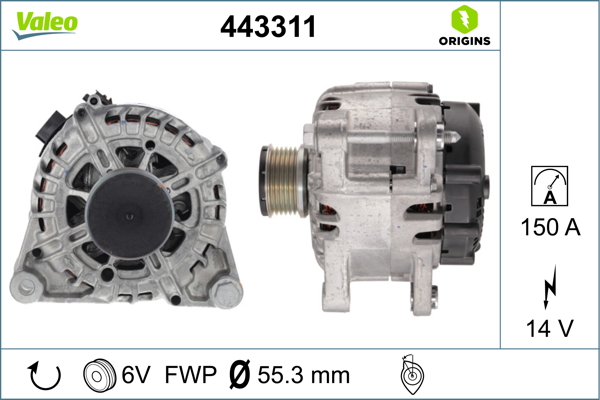 Alternator OPEL COMBO Autoutilitara/limuzina spatioasa (K9) 1.2 benzina 131 cai VALEO 443311