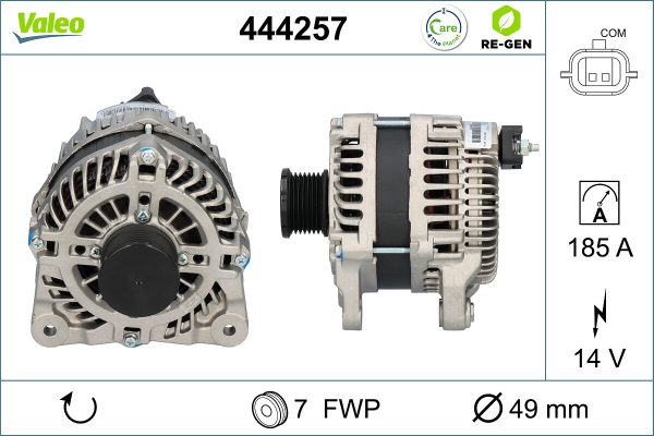 Alternator OPEL VIVARO B bus (X82) 1.6 CDTI (06) diesel 95 cai VALEO 444257