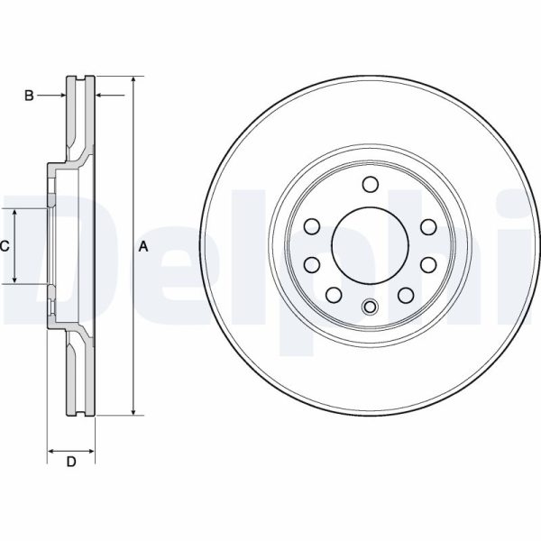 Disc frana OPEL ADAM (M13) 1.4 S benzina 150 cai DELPHI BG3770C