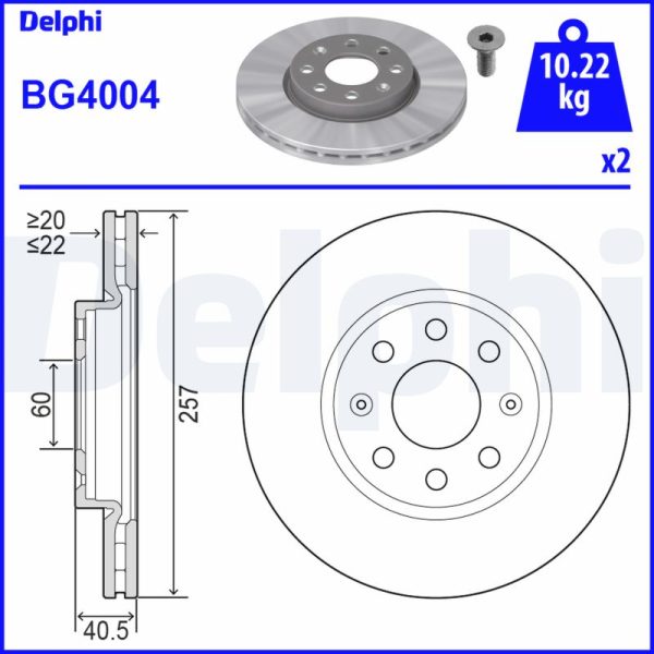 Disc frana OPEL ADAM (M13) 1.4 S benzina 150 cai DELPHI BG4004