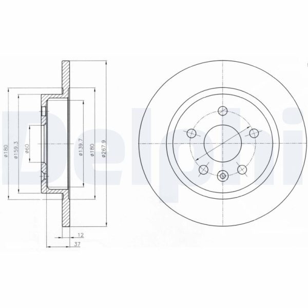 Disc frana OPEL MOKKA / MOKKA X (J13) 1.4 (_76) benzina 120 cai DELPHI BG4199C