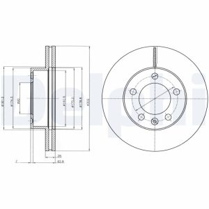 Disc frana OPEL MOVANO B platou / sasiu (X62) 2.3 CDTI FWD (EV, HV, UV) diesel 179 cai DELPHI BG4328