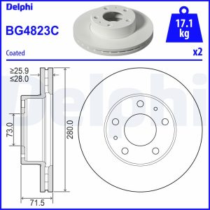 Disc frana OPEL MOVANO C platou / sasiu (U9) 2.2 D diesel 120 cai DELPHI BG4823C