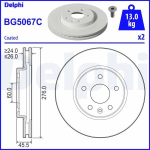 Disc frana OPEL AMPERA-E (F17) EV150 (48) electric 204 cai DELPHI BG5067C