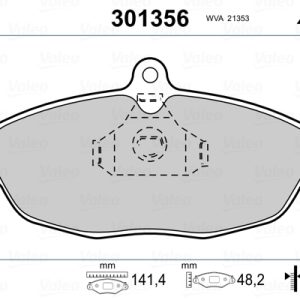Placute frana OPEL COMBO Autoutilitara/limuzina spatioasa (71_) 1.4 benzina 82 cai VALEO 301356