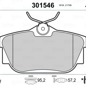 Placute frana OPEL VIVARO A bus (X83) 2.5 DTI (F7, J7, A07) diesel 135 cai VALEO 301546