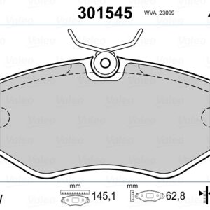 Placute frana OPEL VIVARO A bus (X83) 2.0 CDTI (F7, J7, A07) diesel 90 cai VALEO 301545