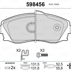 Placute frana OPEL COMBO Autoutilitara/limuzina spatioasa (X12) 2.0 CDTI (B05) diesel 135 cai VALEO 598456