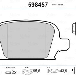 Placute frana OPEL COMBO Tour 1.6 benzina 87 cai VALEO 598457