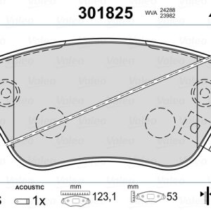 Placute frana OPEL ADAM (M13) 1.4 LPG Benzina/Autogaz (GPL) 87 cai VALEO 301825