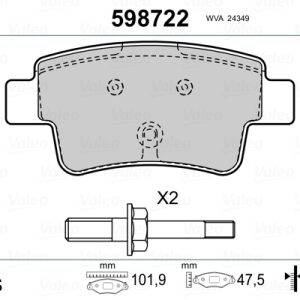 Placute frana OPEL COMBO Autoutilitara/limuzina spatioasa (X12) 1.6 CDTI (B05) diesel 90 cai VALEO 598722