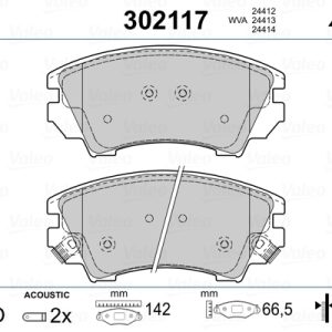 Placute frana OPEL CASCADA (W13) 1.6 (67) benzina 200 cai VALEO 302117