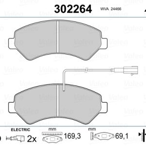 Placute frana OPEL MOVANO C platou / sasiu (U9) 2.2 D diesel 165 cai VALEO 302264