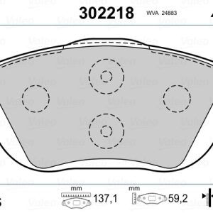 Placute frana OPEL MOKKA 1.2 (76) benzina 101 cai VALEO 302218
