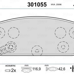 Placute frana OPEL CASCADA (W13) 1.6 SIDI (67) benzina 170 cai VALEO 301055