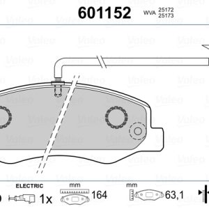 Placute frana OPEL MOVANO B platou / sasiu (X62) 2.3 CDTI FWD (EV, HV, UV) diesel 101 cai VALEO 601152