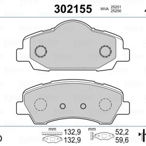 Placute frana OPEL MOVANO C caroserie (U9) 2.2 BlueHDi 140 diesel 140 cai VALEO 302155