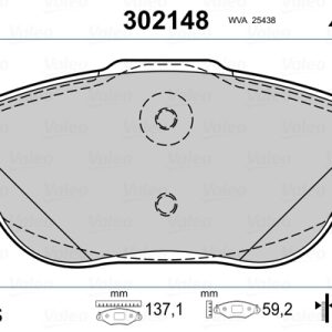 Placute frana OPEL MOKKA 1.2 (76) benzina 101 cai VALEO 302148