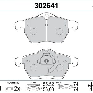 Placute frana OPEL COMBO Autoutilitara/limuzina spatioasa 1.7 DI 16V diesel 65 cai VALEO 302641