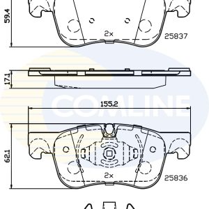 Placute frana OPEL COMBO Autoutilitara/limuzina spatioasa (K9) 1.2 benzina 110 cai COMLINE CBP02246