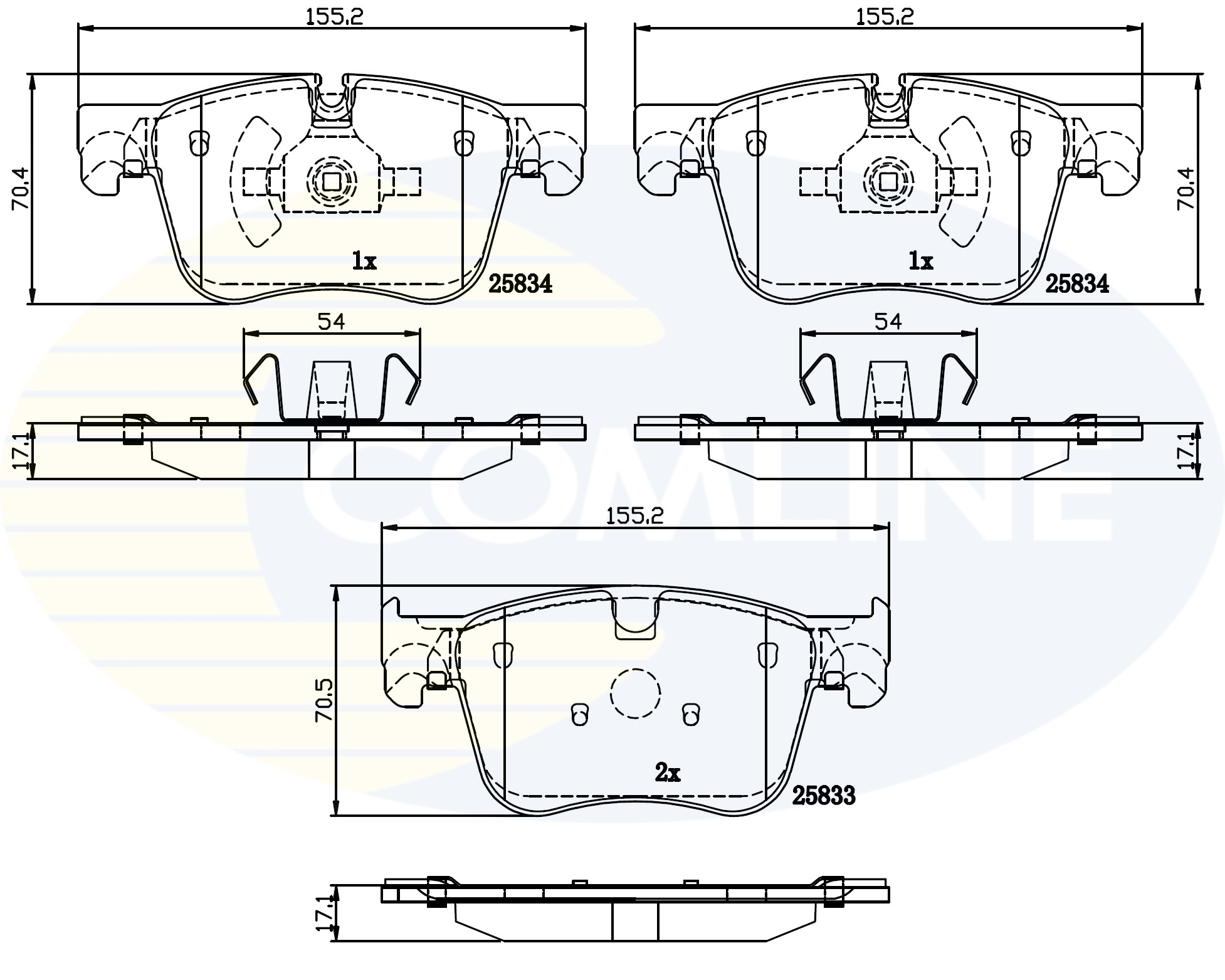 Placute frana OPEL COMBO Autoutilitara/limuzina spatioasa (K9) 1.5 D 4x4 diesel 131 cai COMLINE CBP02250