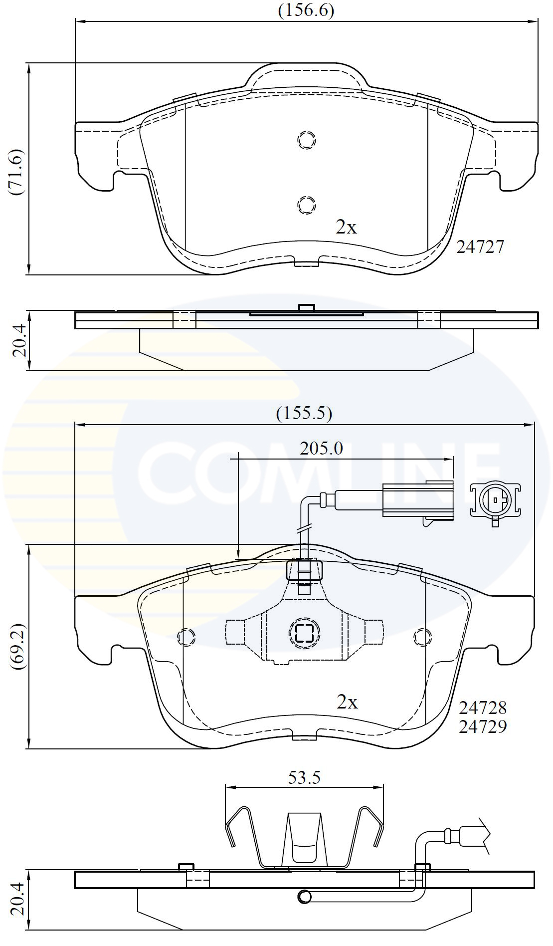 Placute frana OPEL COMBO Autoutilitara/limuzina spatioasa (X12) 1.4 (B05) benzina 95 cai COMLINE CBP12032