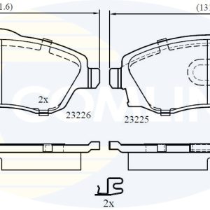 Placute frana OPEL COMBO Tour 1.7 DI 16V diesel 65 cai COMLINE CBP31112