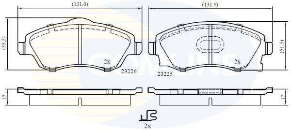 Placute frana OPEL COMBO Autoutilitara/limuzina spatioasa 1.3 CDTI 16V diesel 69 cai COMLINE CBP31112