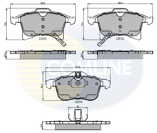Placute frana OPEL COMBO Autoutilitara/limuzina spatioasa 1.4 16V benzina 90 cai COMLINE CBP31307