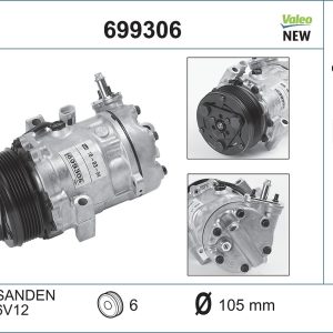 Compresor climatizare OPEL COMBO Tour 1.7 DTI 16V diesel 75 cai VALEO 699306