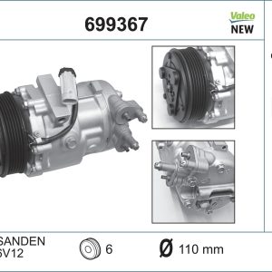 Compresor climatizare OPEL COMBO Autoutilitara/limuzina spatioasa 1.3 CDTI 16V diesel 69 cai VALEO 699367