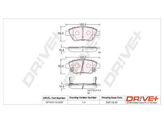 Placute frana OPEL ADAM (M13) 1.4 benzina 101 cai DRIVE DP1010.10.0037