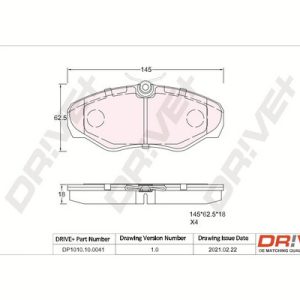 Placute frana OPEL VIVARO A caroserie (X83) 2.5 CDTI (F7) diesel 114 cai DRIVE DP1010.10.0041