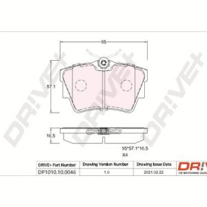 Placute frana OPEL VIVARO A bus (X83) 1.9 DTI (F7, J7, A07) diesel 101 cai DRIVE DP1010.10.0046